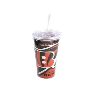 Set of 5 - Cincinnati Bengals Football NFL Double Wall Hype Tumbler Lid Straw